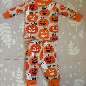 Place Orange and White Baby Pajama Set